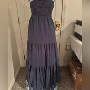 Elegant Purple Strapless Maxi Dress